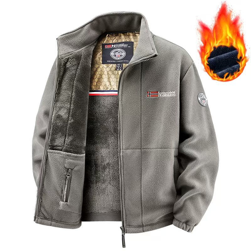 Herren Thermo-Fleecejacke mit Teddy-Innenfutter und Stehkragen Shop Nory