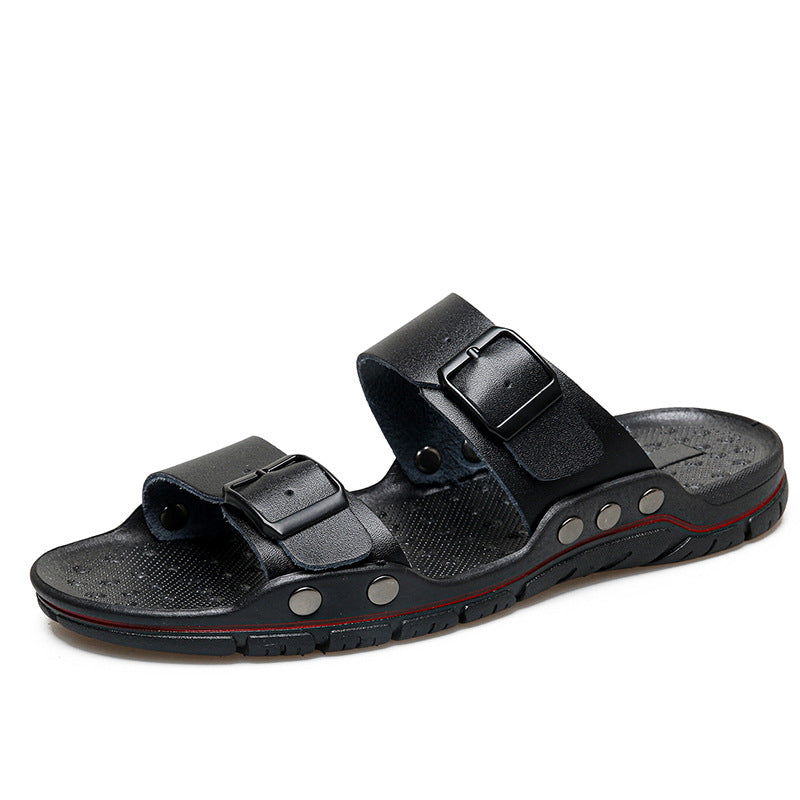 Herren Bequeme Leder-Sandalen mit verstellbaren Riemen
