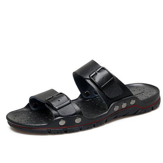 Herren Bequeme Leder-Sandalen mit verstellbaren Riemen