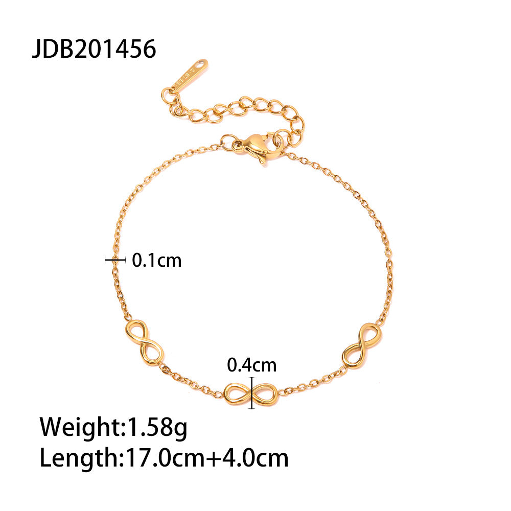 Damen elegantes Infinity-Armband aus hypoallergenem Edelstahl mit verstellbarem Verschluss Shop Nory