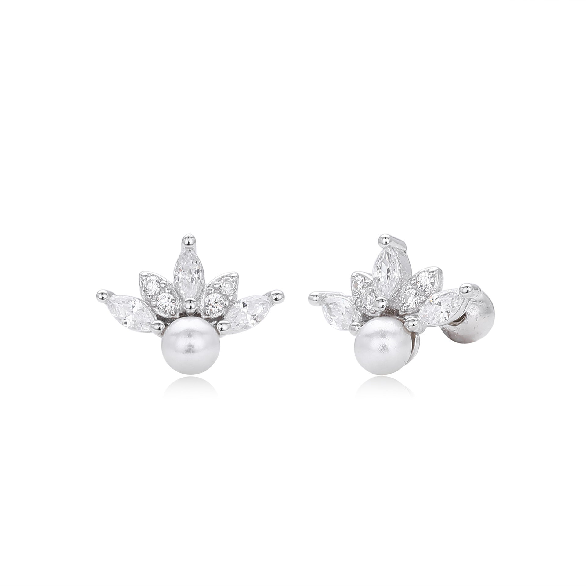 Damen Ohrstecker mit luxuriösem Zirkonbesatz und verspieltem Blumendesign Shop Nory
