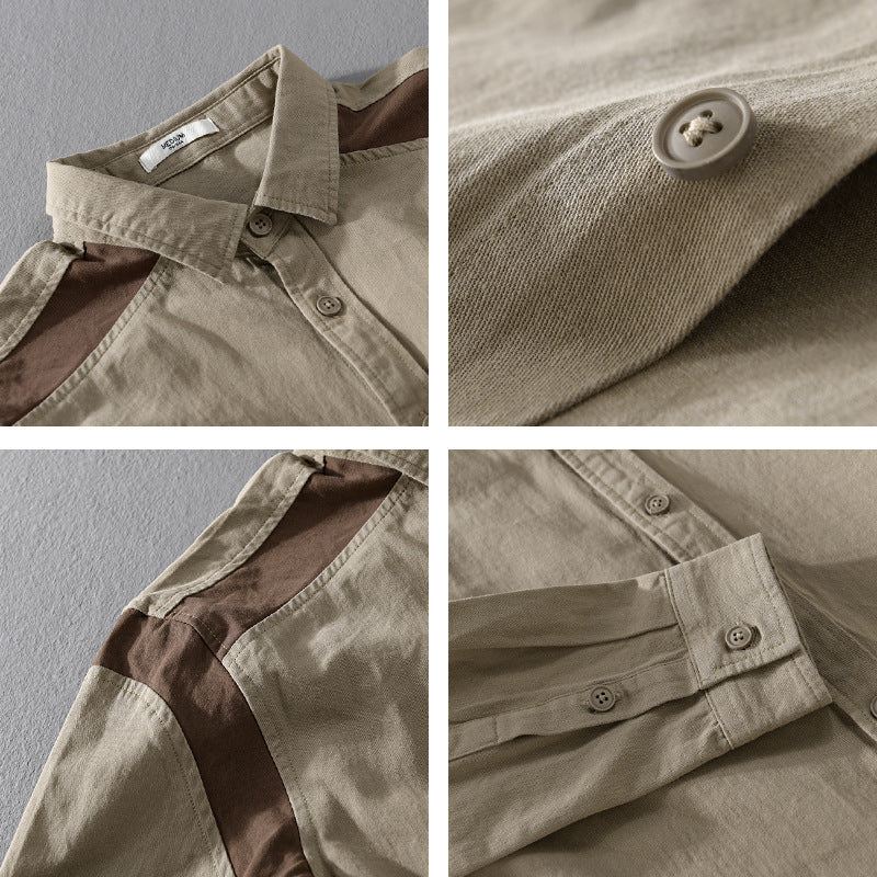 Herren Overshirt mit Kontrastpasse und lockerem Schnitt aus Baumwollmix Shop Nory