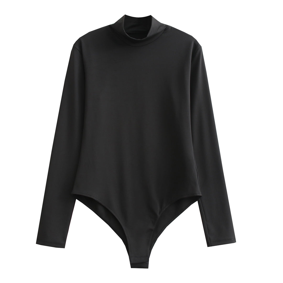 Damen Langarmbody mit Stehkragen aus dehnbarem Stretchstoff Shop Nory