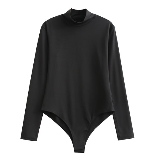 Damen Langarmbody mit Stehkragen aus dehnbarem Stretchstoff Shop Nory