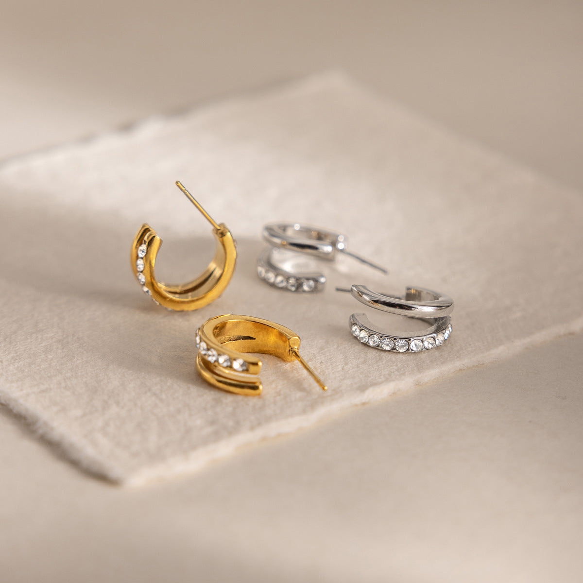 Damen modische Creolen Ohrringe Shop Nory