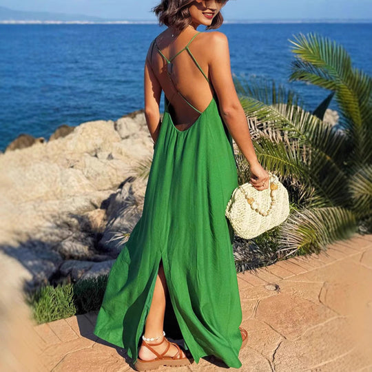 Damen Strandkleid mit Rückenausschnitt