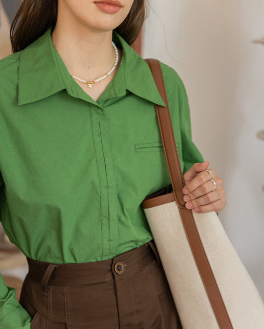 Damen Oversized Hemdbluse mit Brusttasche Shop Nory