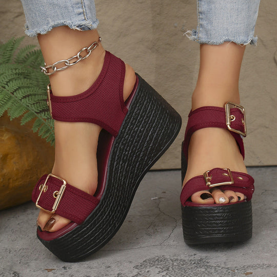 Damen Wedge-Sandalen mit rutschfestem Riemendesign und bequemem Fußbett Shopnory
