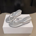 Damen eleganter Wedgesandalen mit schimmerndem Design