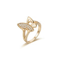Damen eleganter Ring mit filigranem Schmetterlingsdesign Shop Nory