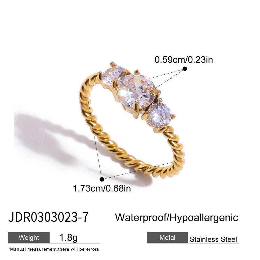 Damen Offener Ring mit funkelnden Zirkonia-Akzenten Shop Nory