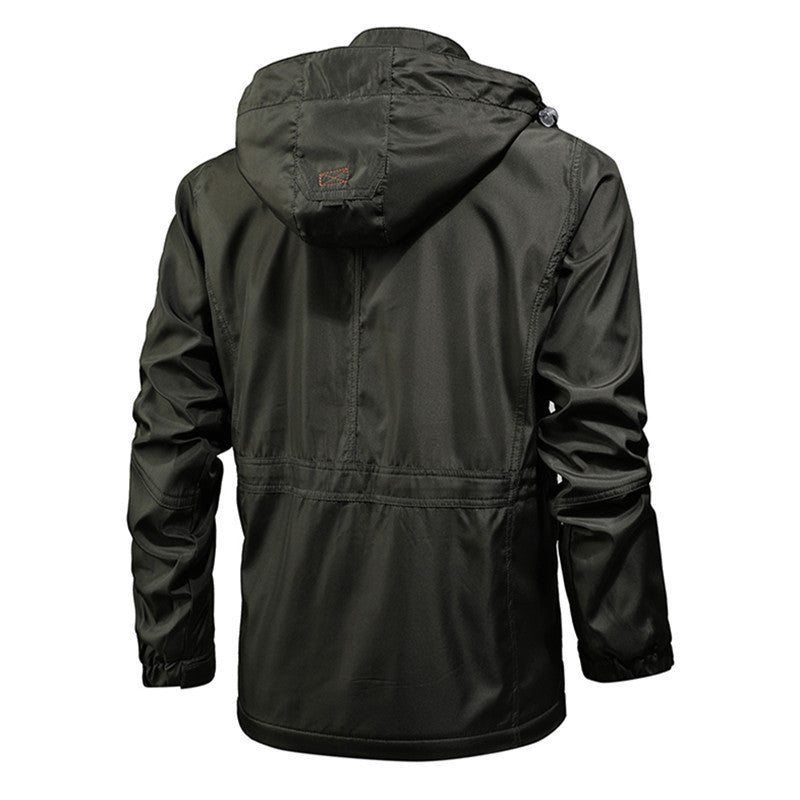 Herren Utility-Parka mit Kapuze, multifunktionalen Taschen und Taillen-Kordelzug Shop Nory