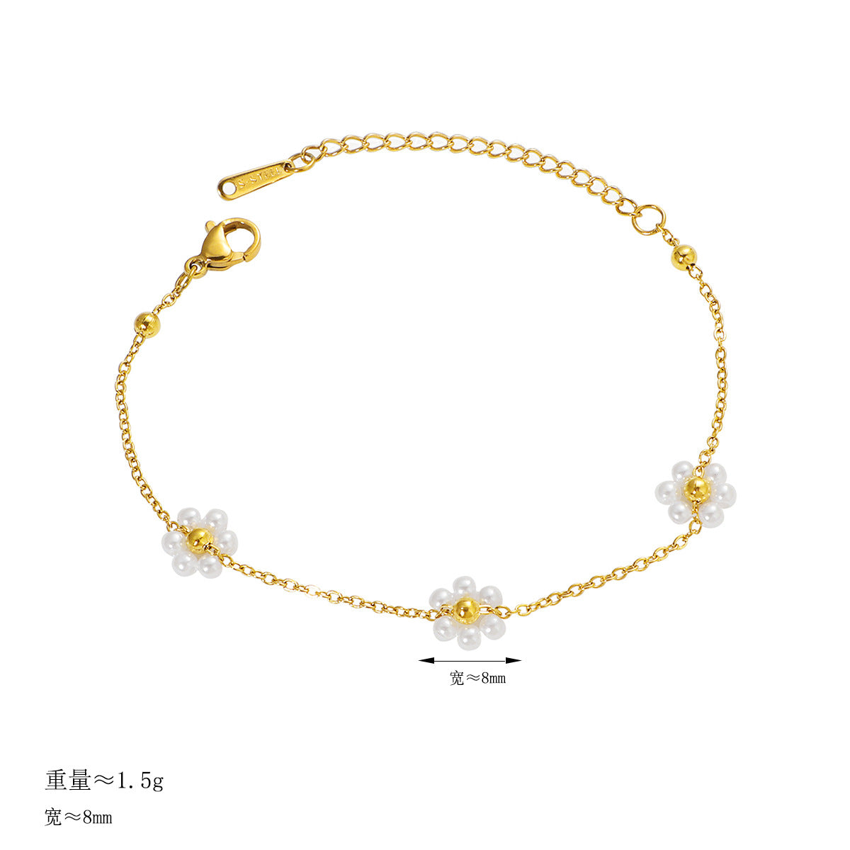 Damen elegante Halskette mit floralem Perlen-Design Shop Nory