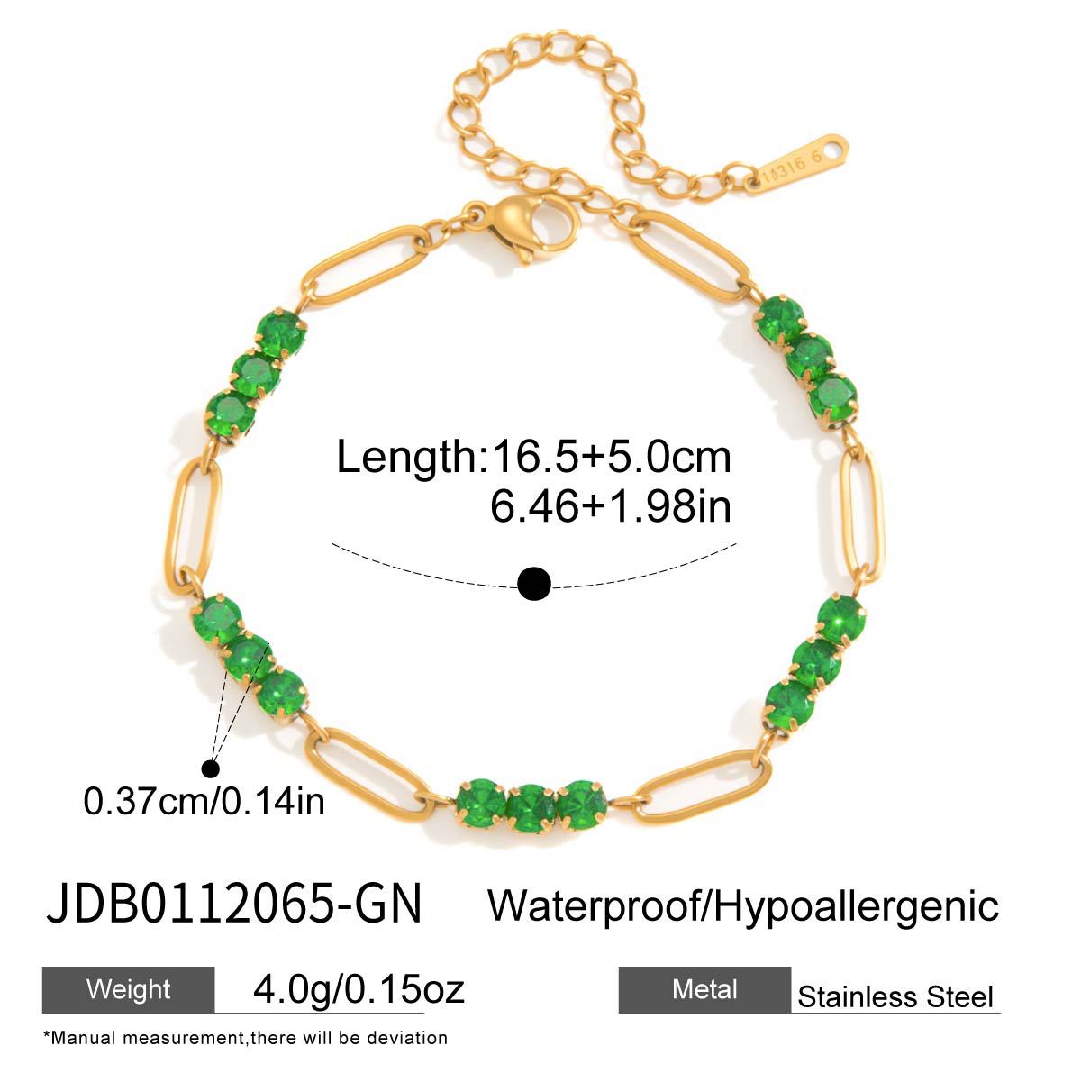 Damen Armband mit funkelnden grünen Kristallen und eleganter Edelstahlverarbeitung Shop Nory