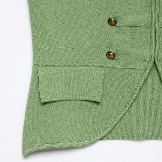 Damen Ärmellose Strickweste im Militärstil mit dekorativen Metallknöpfen und aufgesetzten Taschen Shop Nory