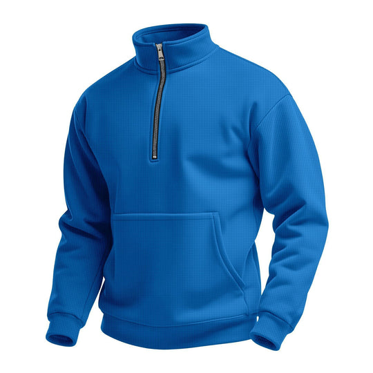 Unisex nan komfortabler Halbzip Pullover mit Kängurutasche und Stehkragen aus Strukturfleece Shop Nory