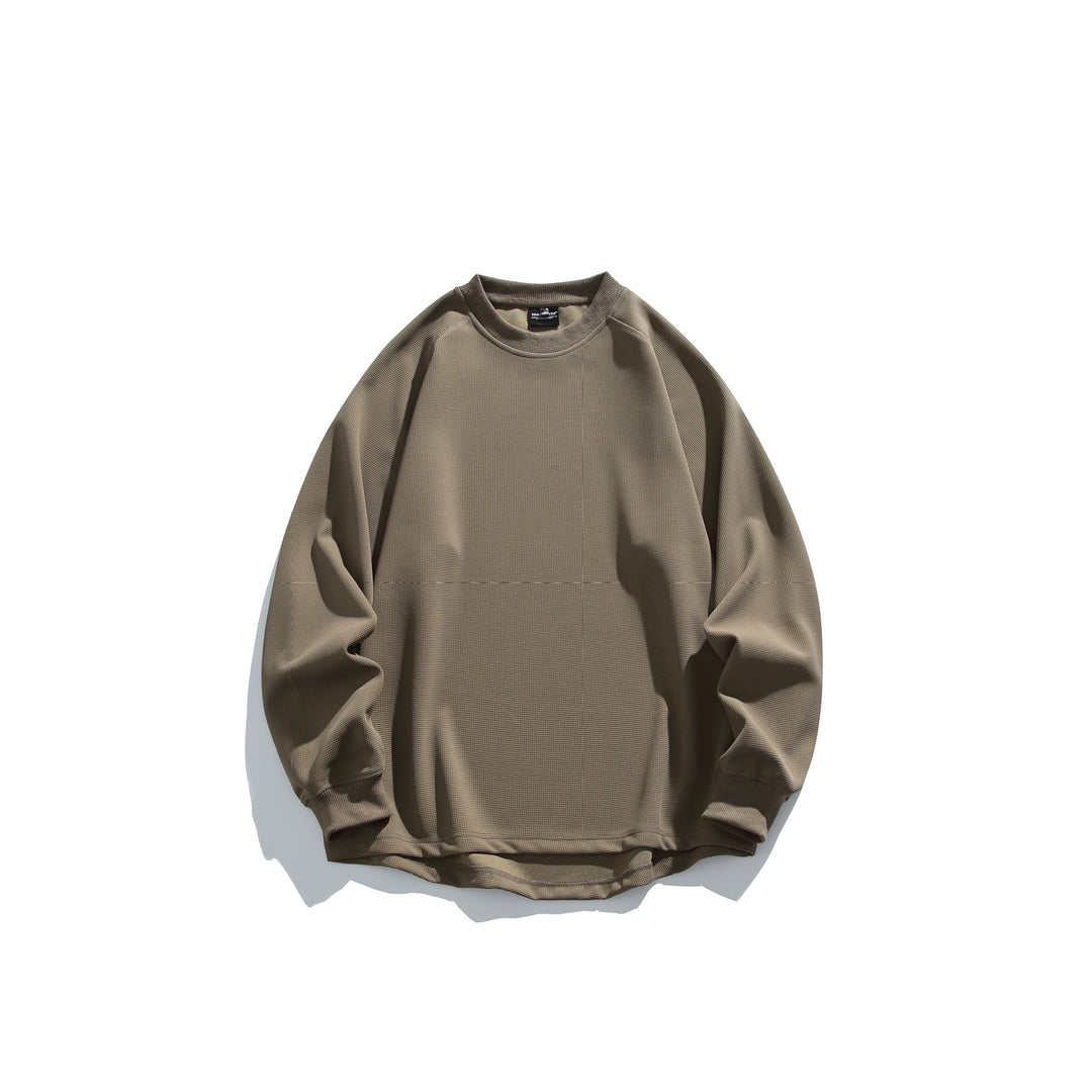 Unisex Oversize Waffelstrick-Sweatshirt mit Rundhalsausschnitt Shop Nory