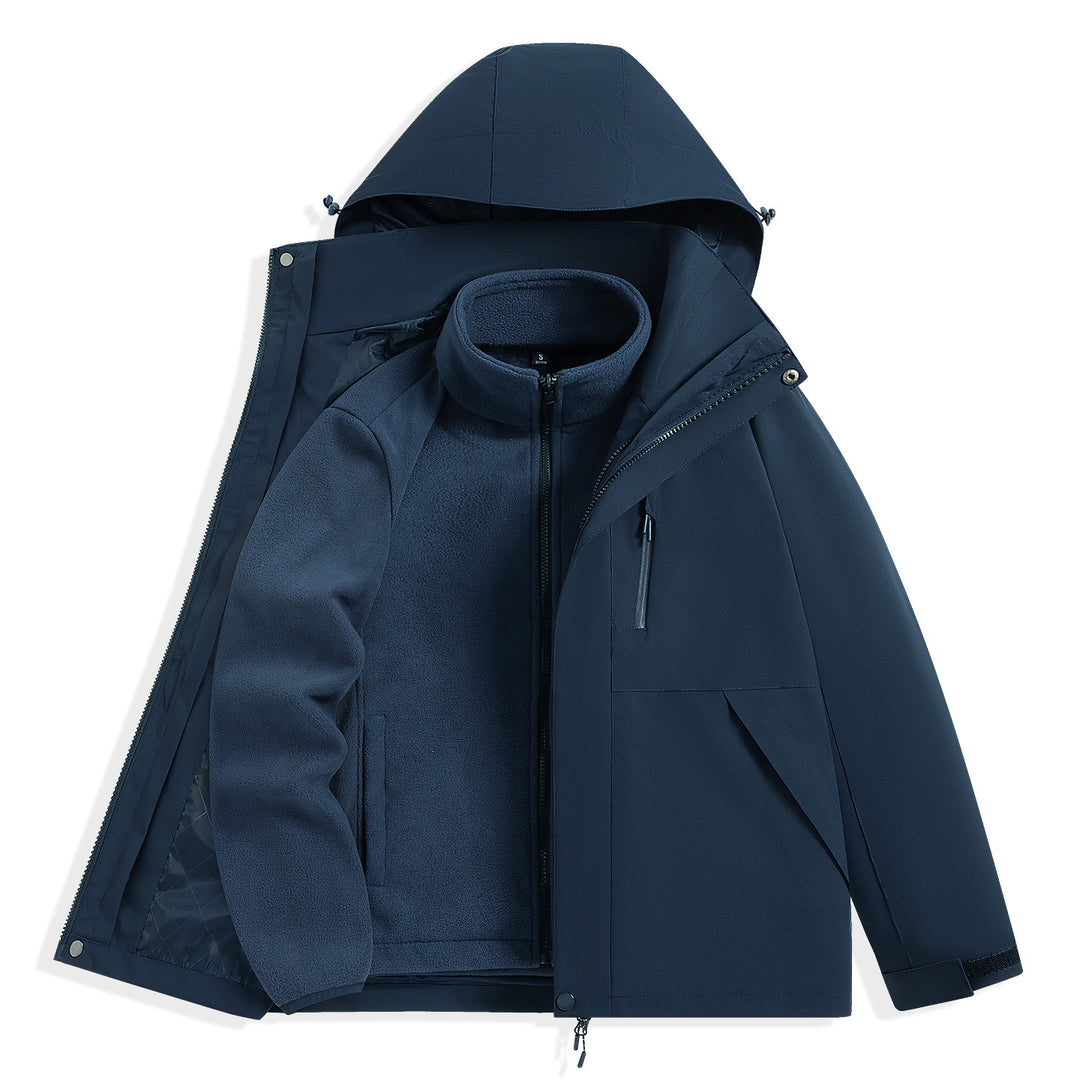 Herren zweilagiger Outdoorparka mit herausnehmbarer Fleece-Innenjacke und Kapuze Shop Nory