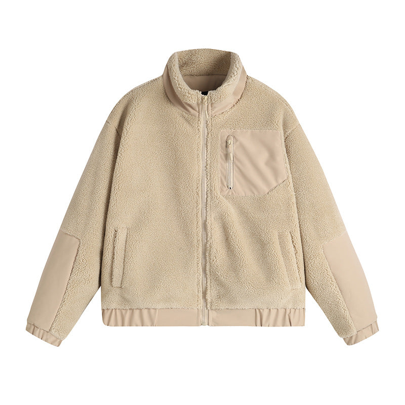 Herren Thermo-Sherpa-Fleecejacke mit Reißverschluss, Brusttasche und verstärkten Ellenbogen Shop Nory