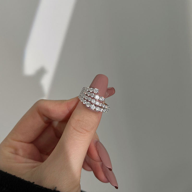 Damen Funkelnder Mehrsteinring mit luxuriösem Design Shop Nory