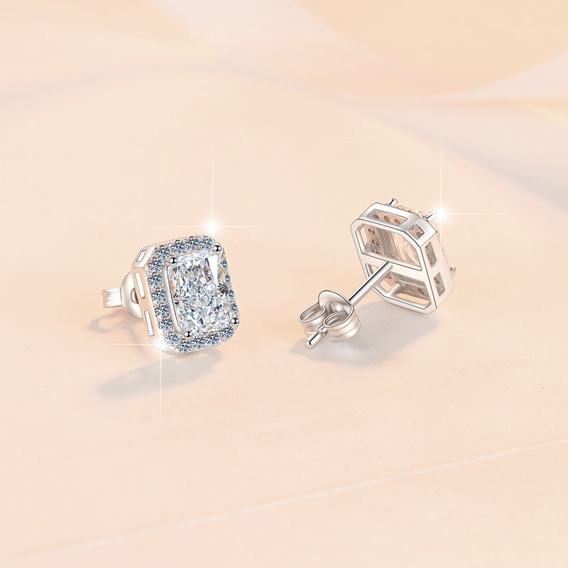 Damen Ohrringe mit quadratischem Zirkonia-Rahmen Shop Nory
