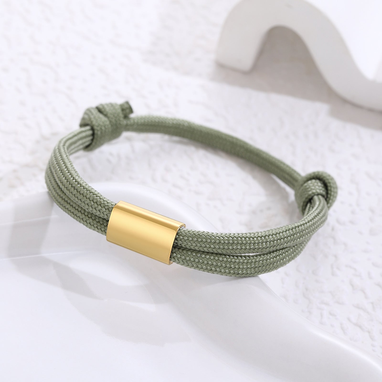 Damen geflochtenes Armband mit edelem Verschluss Shop Nory