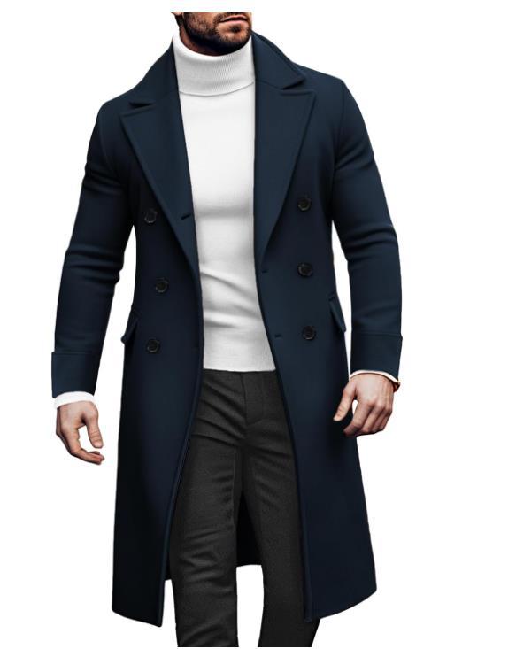 Herren Eleganter Doppelreiher-Mantel mit hochwertigem Material und klassischem Schnitt