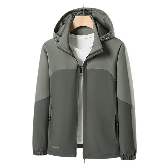 Herren Leichte Softshell-Windjacke mit Kapuze, wasserabweisender Membran und Reißverschlusstaschen Shop Nory