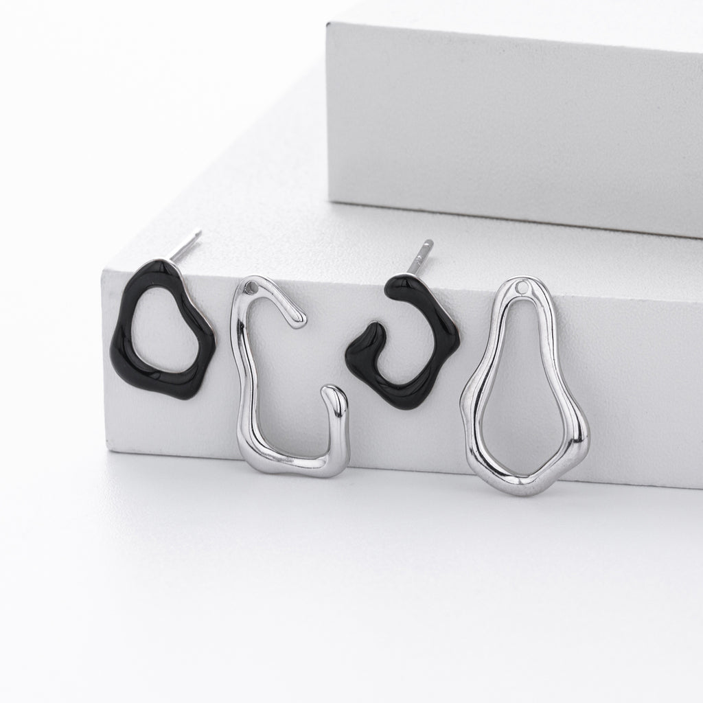 Damen Ohrhänger aus hochwertigem 925 Sterlingsilber mit modernen, geschwungenen Formen Shop Nory