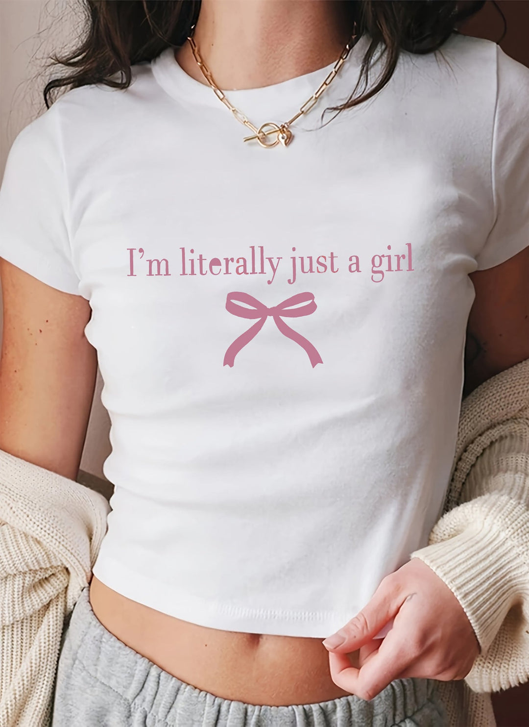 Damen Kurzarm T-Shirt mit aufgedrucktem Lippenmotiv Shopnory