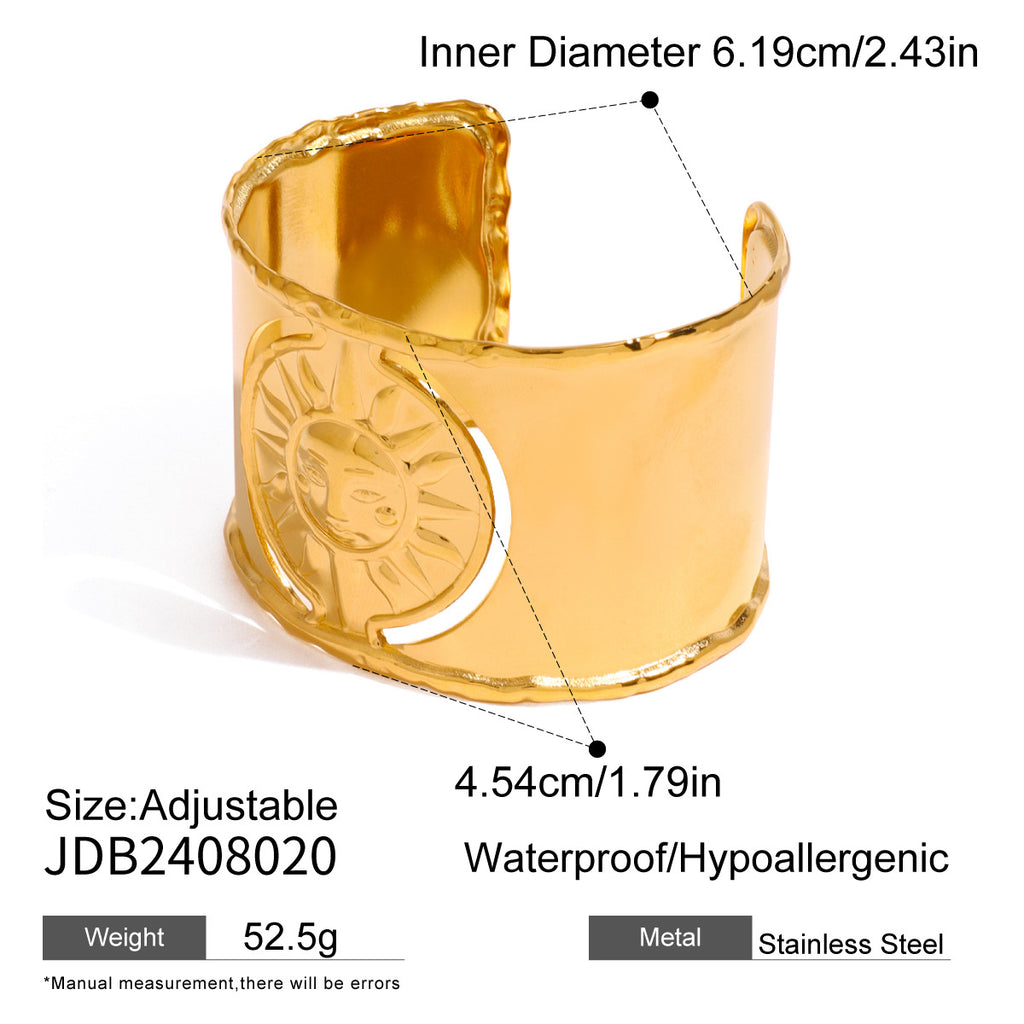 Damen Offener Armreif aus hypoallergenem Edelstahl mit modernem Design Shop Nory