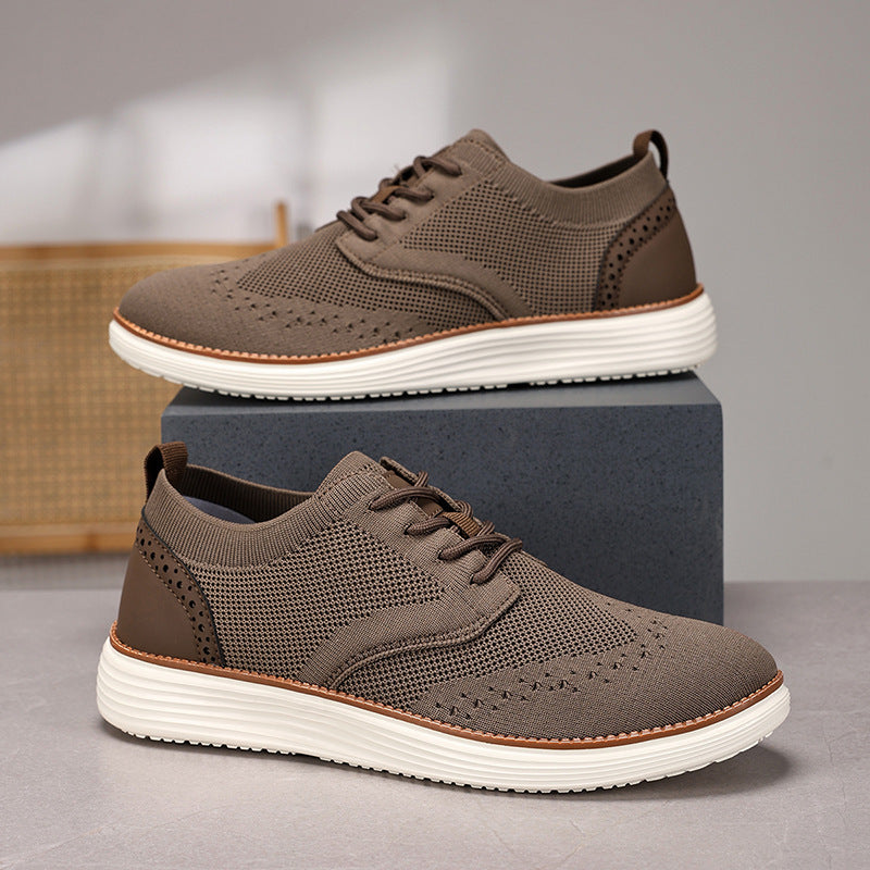 Herren nan gestrickter Oxford-Sneaker mit Wingtip-Perforation und federleichter EVA-Sohle