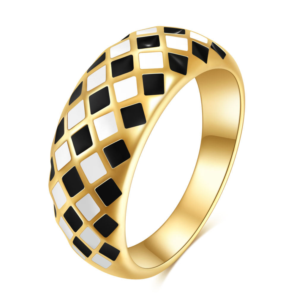 Herren Ring mit modernem Karomuster Shop Nory