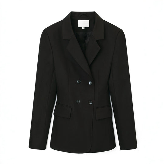 Damen Doppelreihiger taillierter Business‑Blazer mit Pattentaschen und fallendem Revers Shop Nory