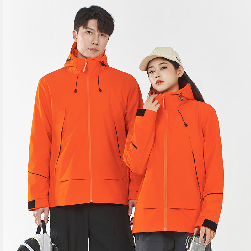 Damen Leichte wind- und wasserabweisende Softshell-Trekkingjacke mit verstellbarer Kapuze Shop Nory