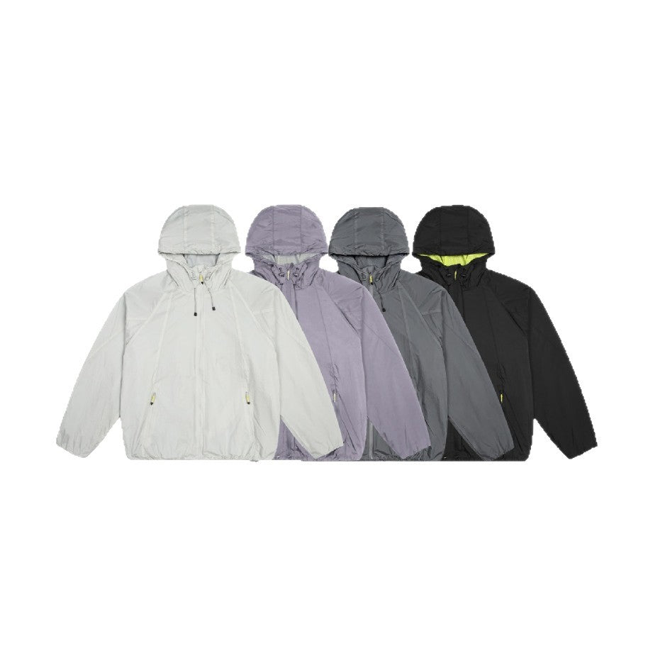 Unisex Leichter Windbreaker mit verstellbarer Kapuze, packbarer Nylonjacke Shop Nory