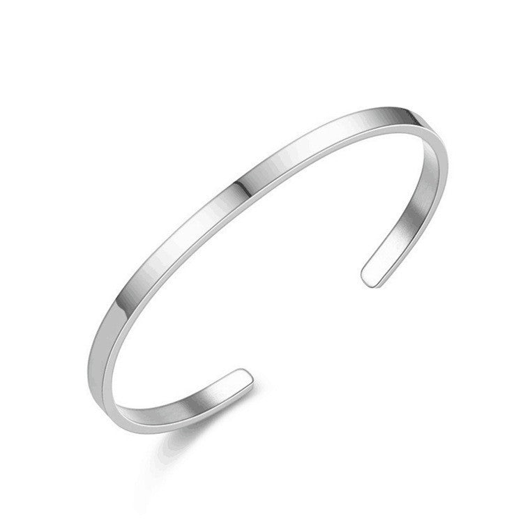 Damen Offener Armreif aus hochwertigem Edelstahl mit minimalistischer Struktur Shop Nory