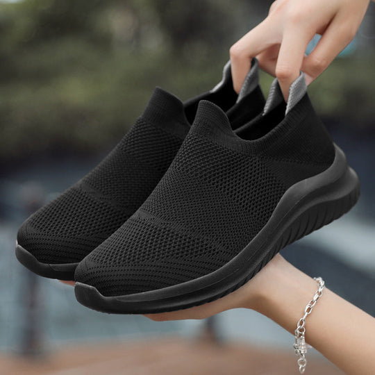 Unisex nan atmungsaktive Strick-Schlupfsneaker mit ergonomischem Memory-Fußbett