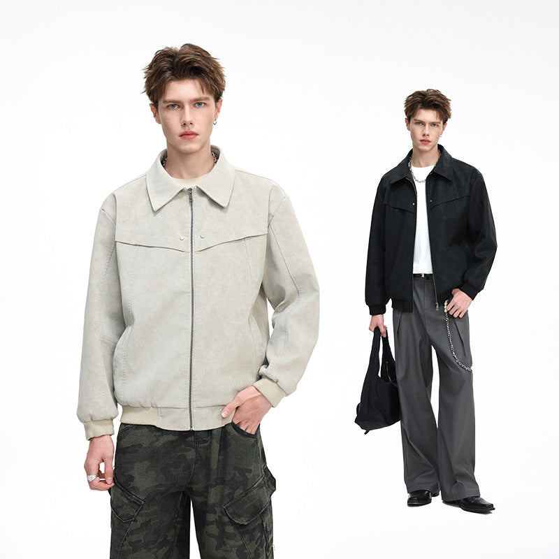 Herren Bomberjacke im Harrington‑Stil mit geripptem Saum und verdecktem Reißverschluss Shop Nory