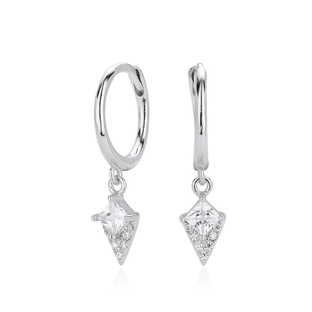 Damen Ohrhänger mit funkelndem Zirkonanhänger aus 925 Sterling Silber Shop Nory