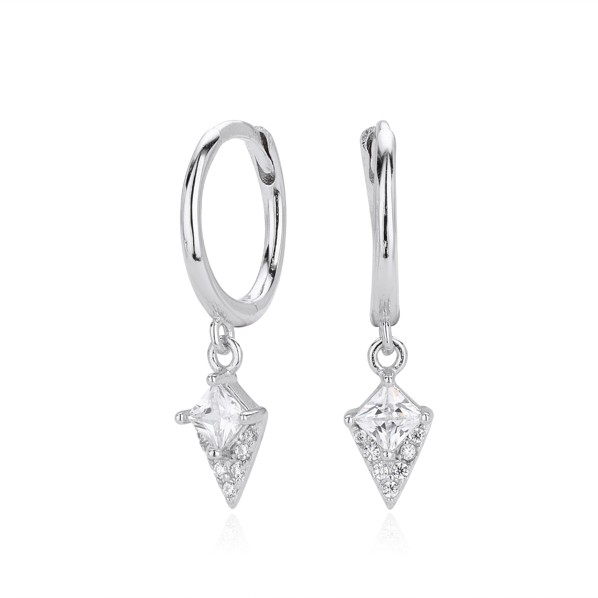 Damen Ohrhänger mit funkelndem Zirkonanhänger aus 925 Sterling Silber Shop Nory