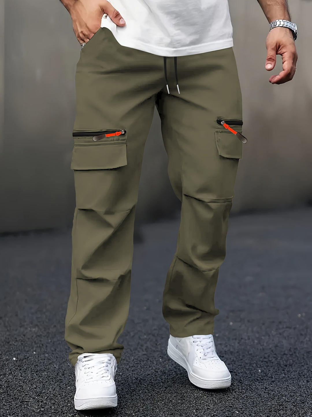 Herren Cargo-Jogginghose mit Zipper‑Utility‑Taschen Shop Nory