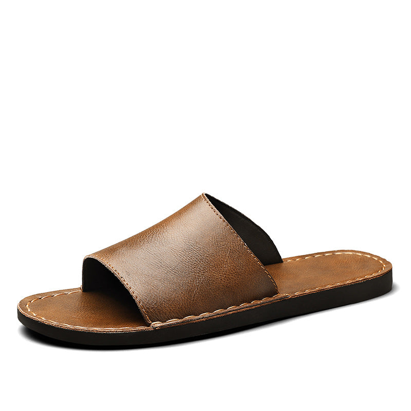 Herren Elegante und bequeme Leder-Sandalen mit verstellbarem Riemensystem