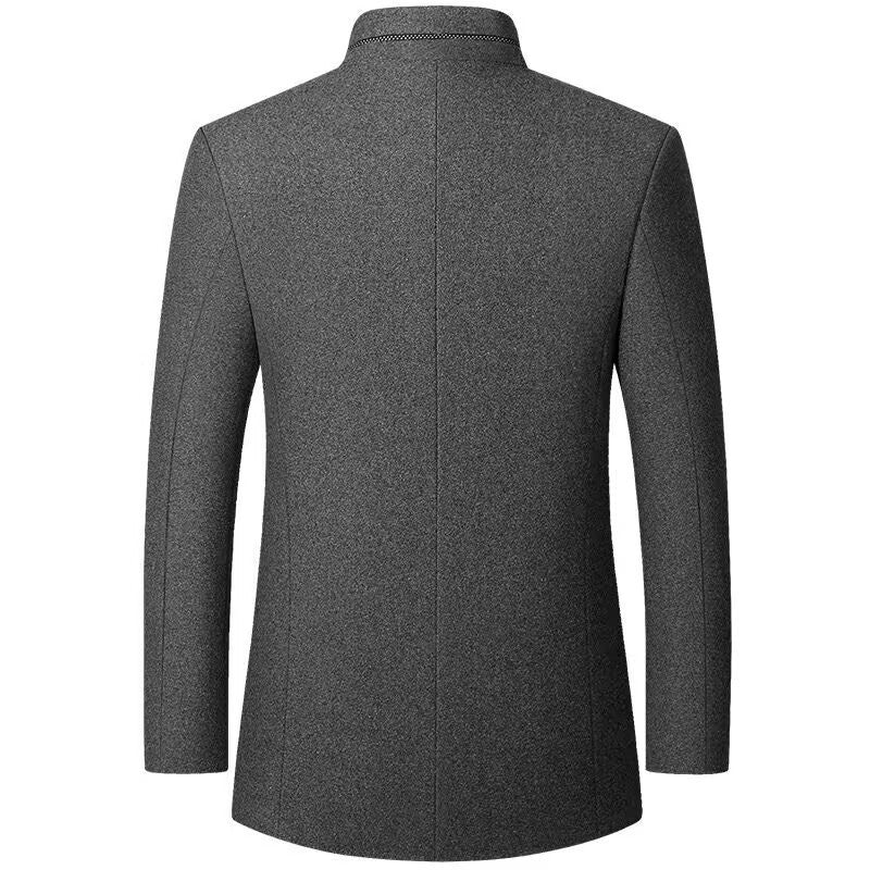 Herren Wollmisch-Mantel mit Stehkragen, gesteppter Thermoisolierung und verdeckter Knopfleiste Shop Nory
