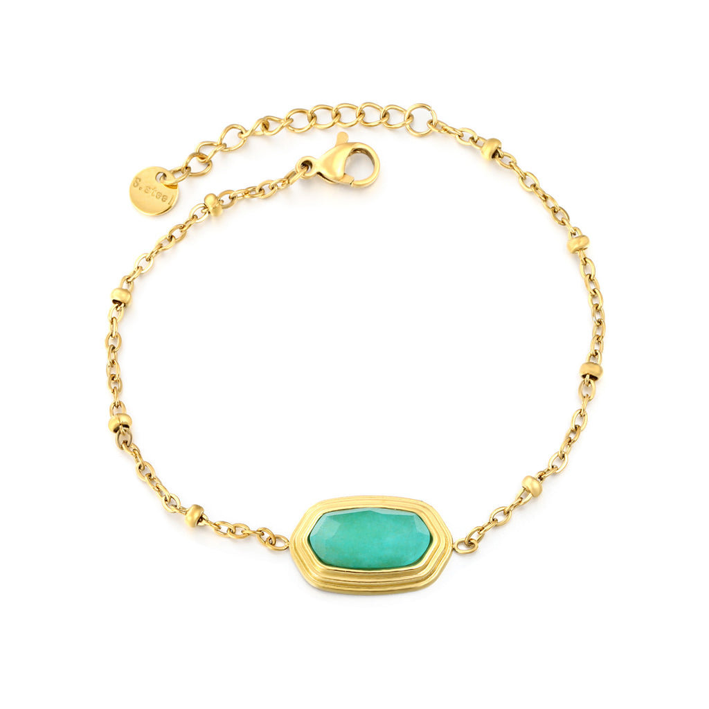 Damen Armband mit eleganten Türkisanhängern und verstellbarem Kettendesign Shop Nory