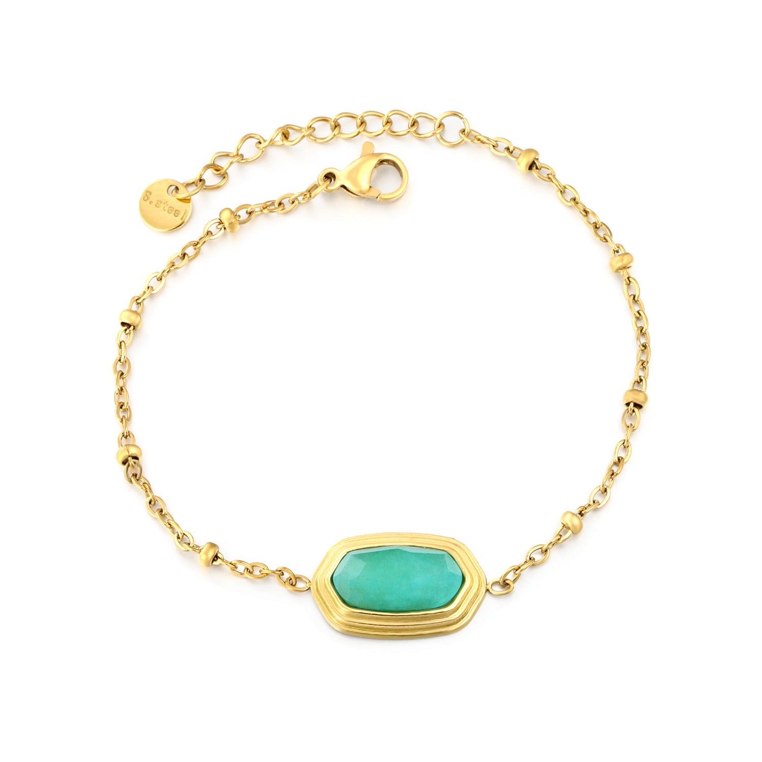 Damen Armband mit eleganten Türkisanhängern und verstellbarem Kettendesign Shop Nory