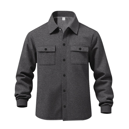 Herren lässige Button-Down Hemdjacke mit zwei seitlichen Brusttaschen und klassischem Kragen