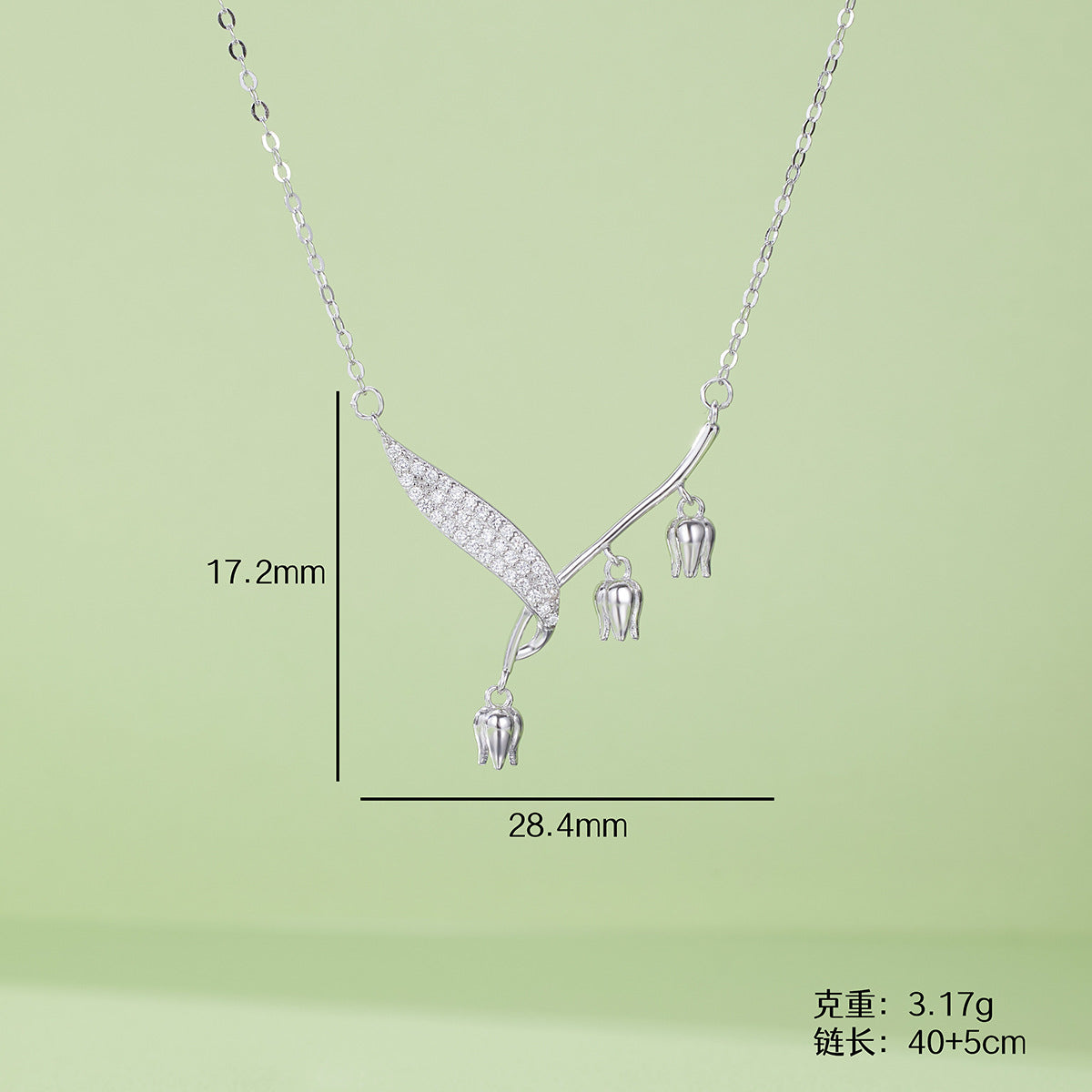 Damen elegante Halskette mit botanischem Design und funkelnden Zirkonia Shop Nory