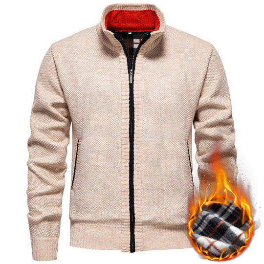 Herren Strickjacke mit hohem Kragen und praktischem Reißverschluss Shopnory