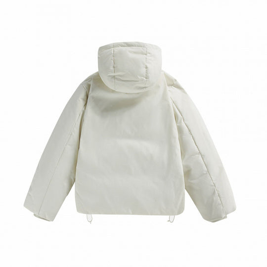 Unisex Kurze wattierte Kapuzen-Übergangsjacke im Boxy-Cut mit hohem Stehkragen Shop Nory